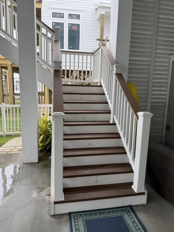 Washed stairs under the house